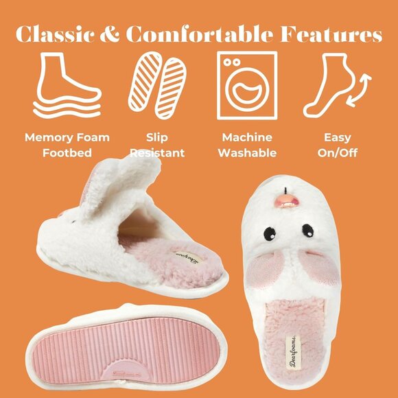 Women's Cozy Heart Scuff Slippers with Rubber Outsole - Perfect Valentine's Gift - Picture 4 of 6